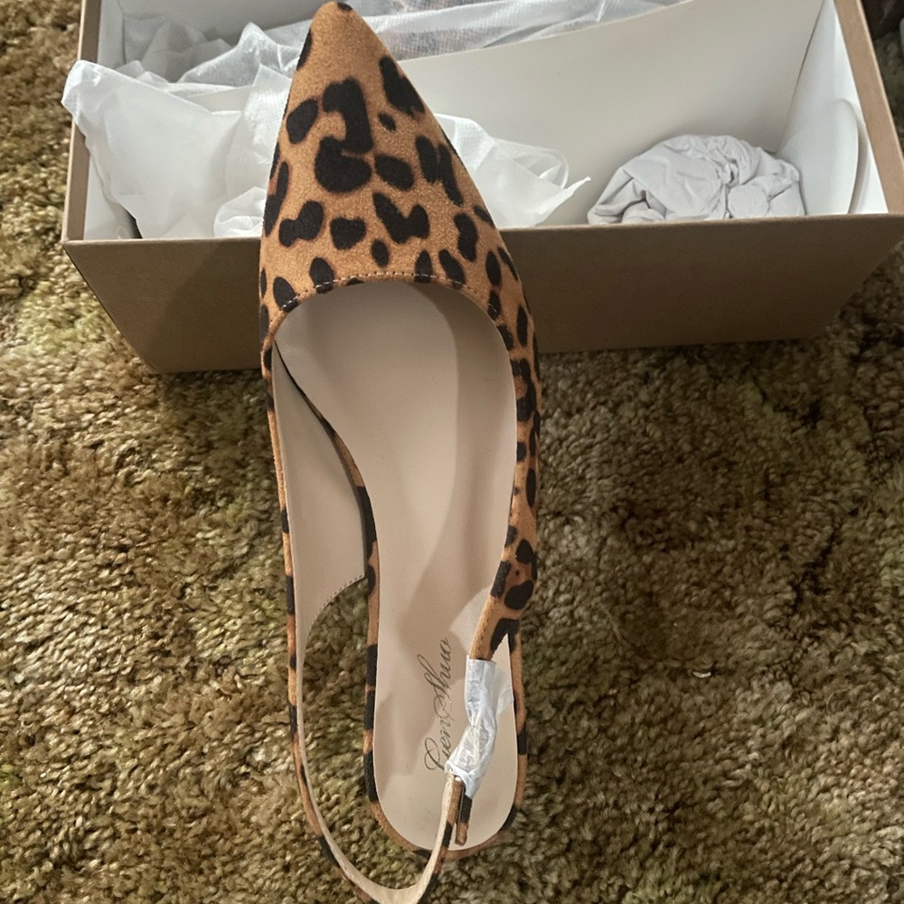 Leopard Print Slingback Flats